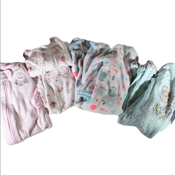 Carter's Other - CARTERS (4) Newborn Sleeper Footies Pyjama Lot Size Newborn New Born NB
